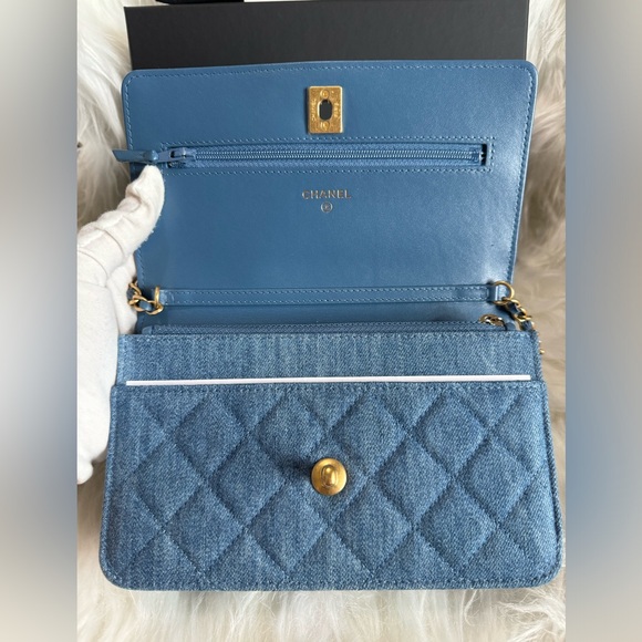 Chanel Denim Pearl Crush WOC - Picture 9 of 16